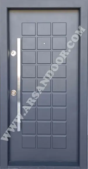 درب ضد سرقت ۲۷ قاب مشکی رویه فلز   کد ۶۰۲۴  تصویر دوم