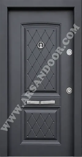 درب ضد سرقت رویه فلز مشکی کد ۶۰۴۳ - تصویر دوم